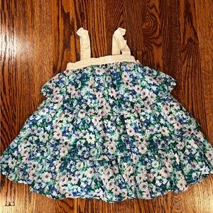 Janie and Jack Floral Bow Strap Tiered Dress 2T